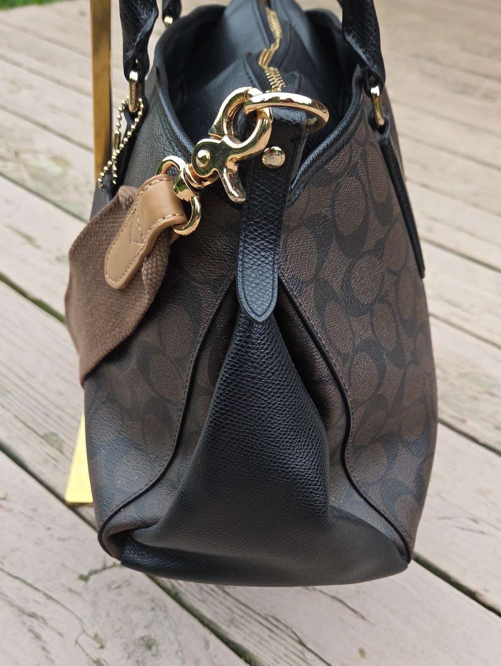 Coach Morgan Satchel F34617 Black & Brown Coated Canvas Monogram $450 Retail EUC - Picture 9 of 17